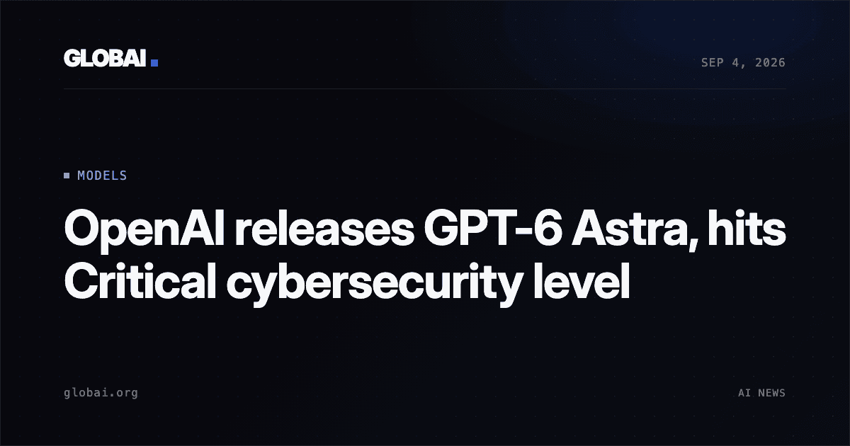 OpenAI releases GPT-6 Astra, hits Critical cybersecurity level